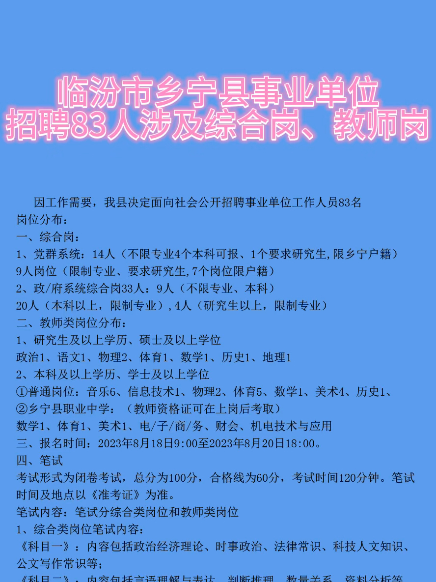 临汾最新招聘信息全面概览